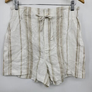 Madewell Women's Linen Blend Striped Elastic Waist Sz Small NEW